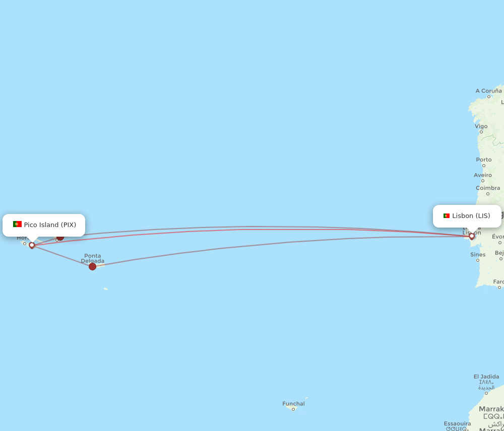 LIS-PIX flight routes