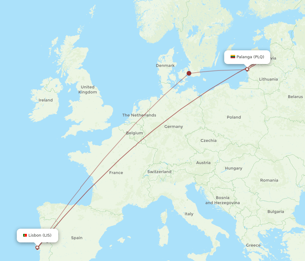 LIS-PLQ flight routes