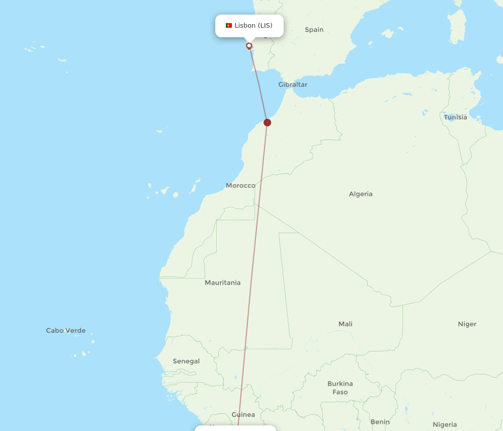 LIS-ROB flight routes