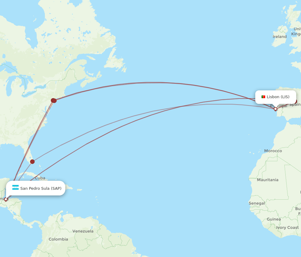 LIS-SAP flight routes