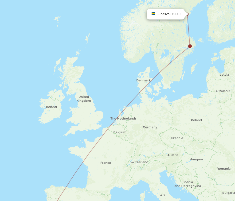 LIS-SDL flight routes
