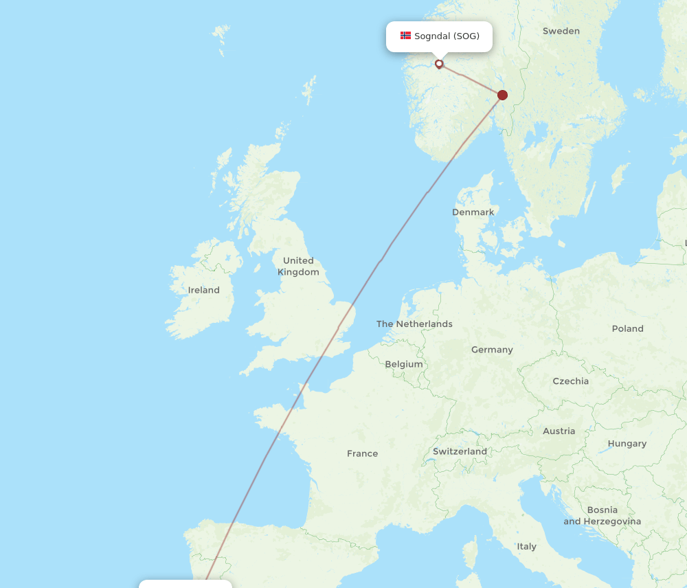 LIS-SOG flight routes