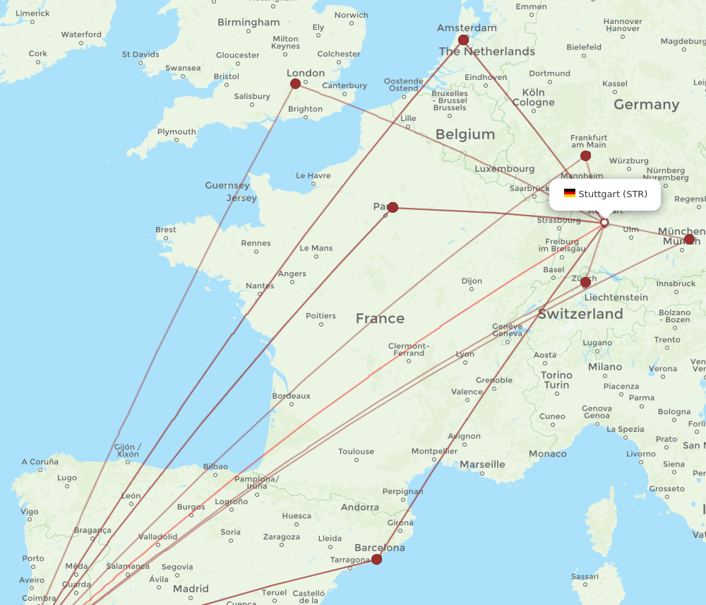 LIS-STR flight routes