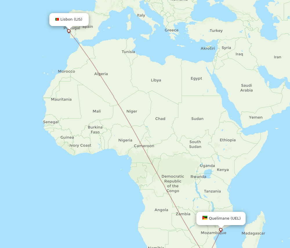LIS-UEL flight routes