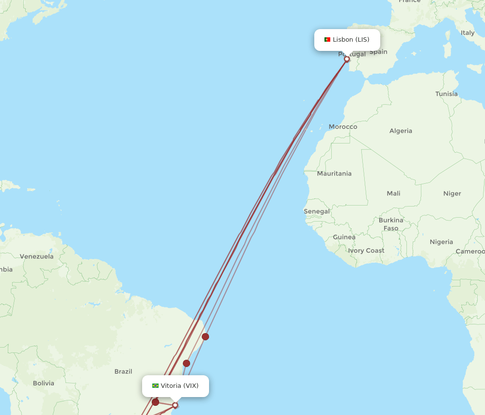 LIS-VIX flight routes