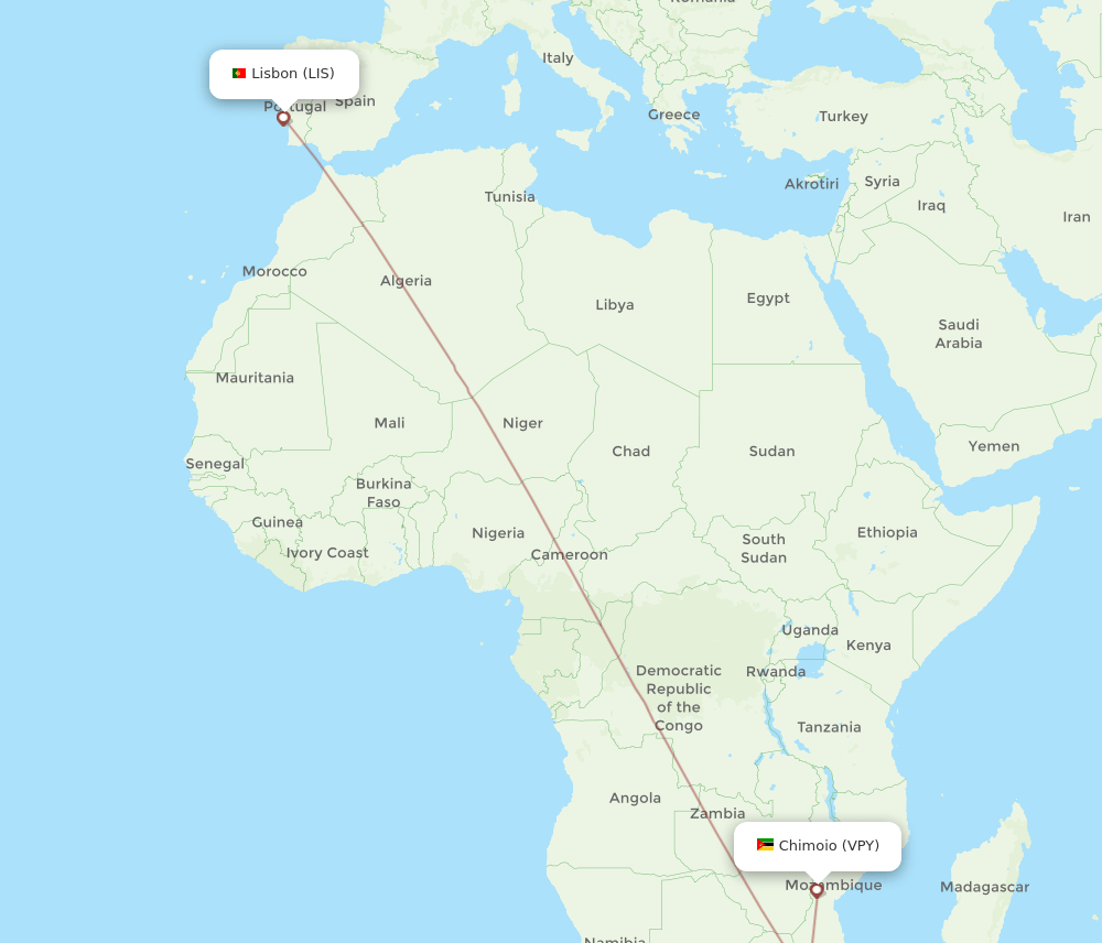 LIS-VPY flight routes