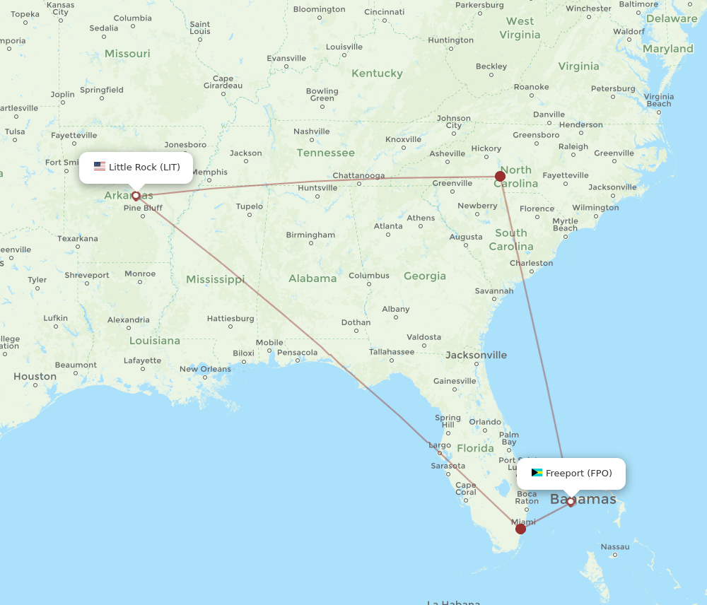 LIT-FPO flight routes