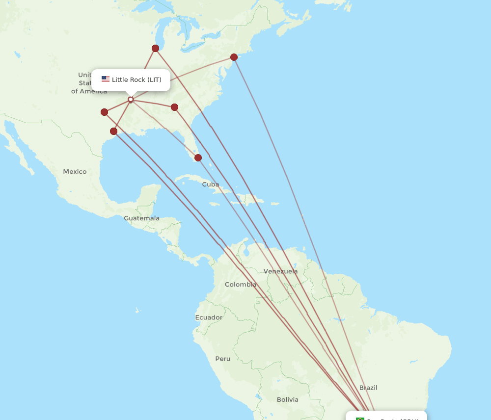 LIT-GRU flight routes