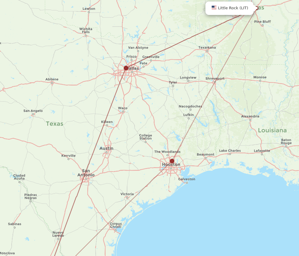 LIT-MTY flight routes
