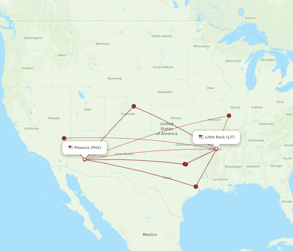 LIT-PHX flight routes