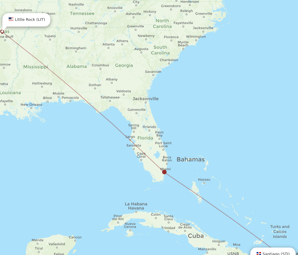 LIT-STI flight routes