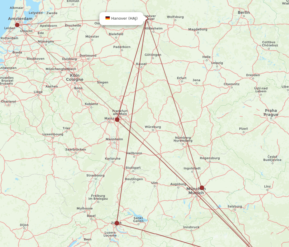 LJU-HAJ flight routes