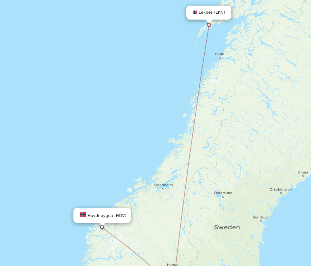 LKN-HOV flight routes