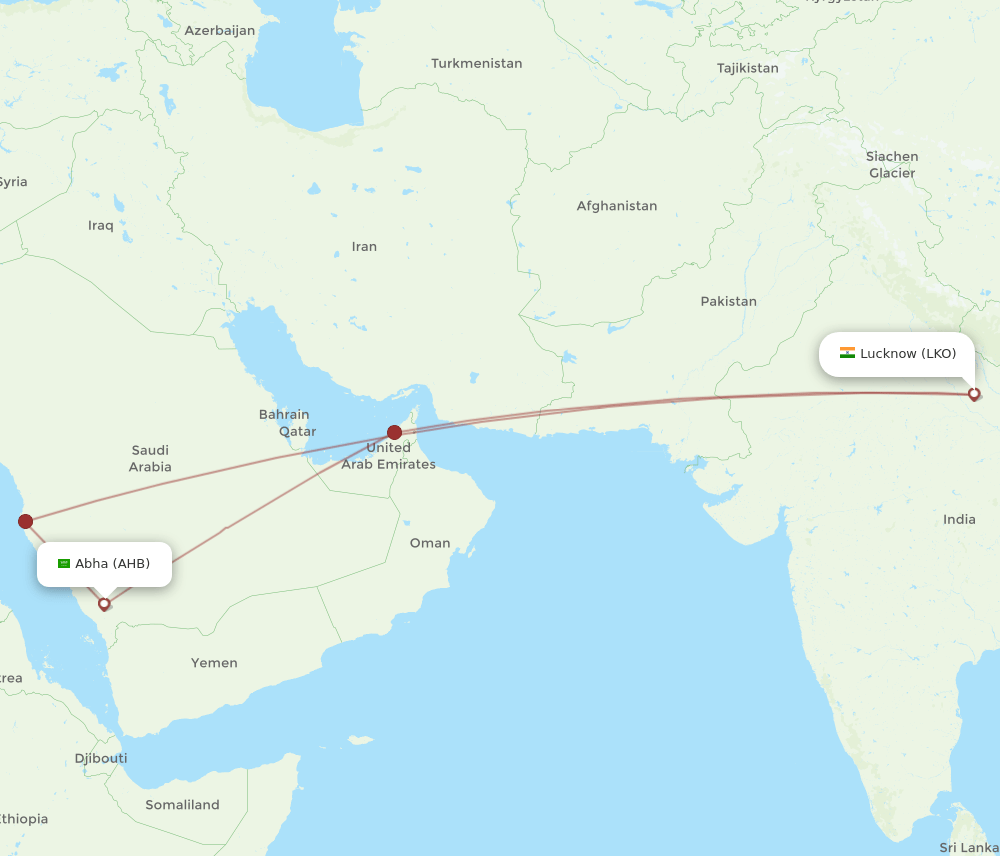 LKO-AHB flight routes