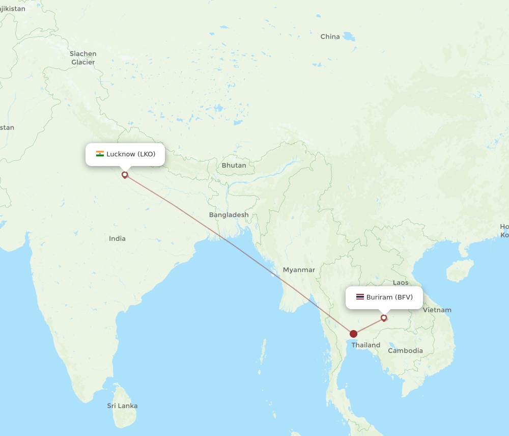 LKO to BFV flights and routes map