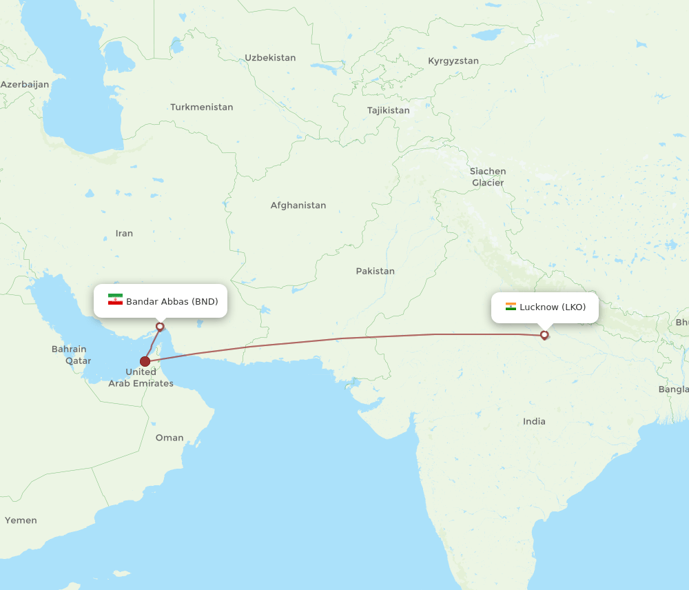 LKO-BND flight routes