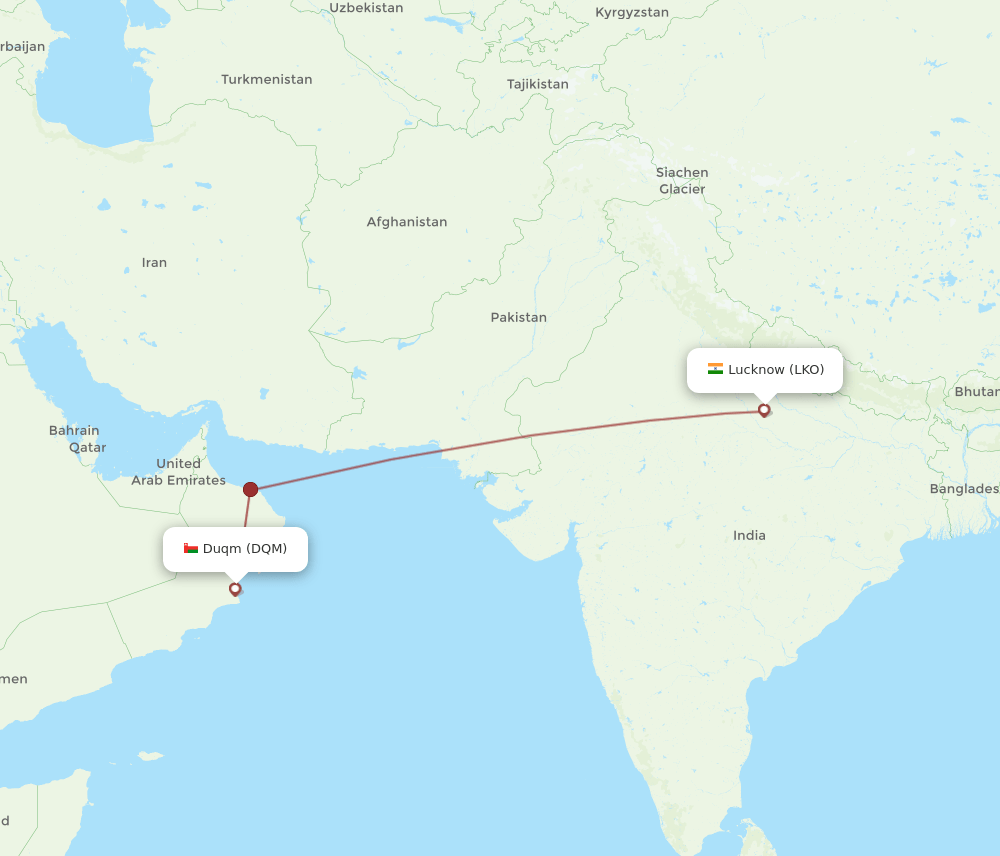 LKO-DQM flight routes