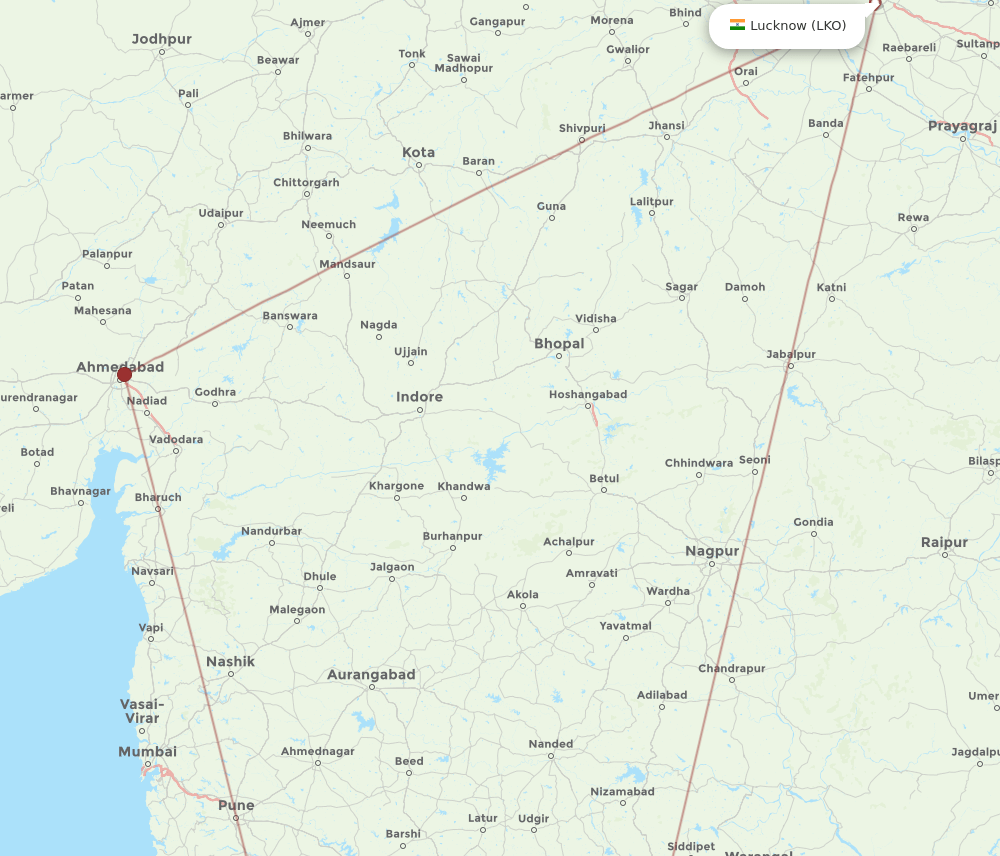 LKO-KLH flight routes