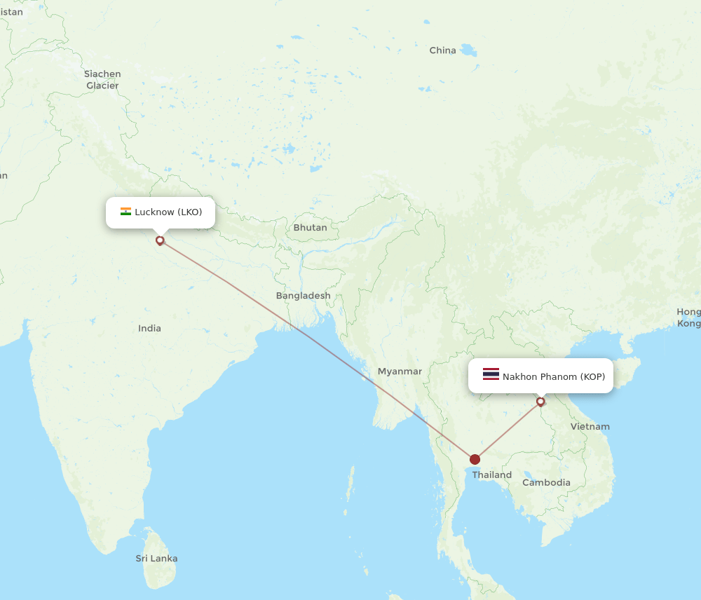 LKO-KOP flight routes