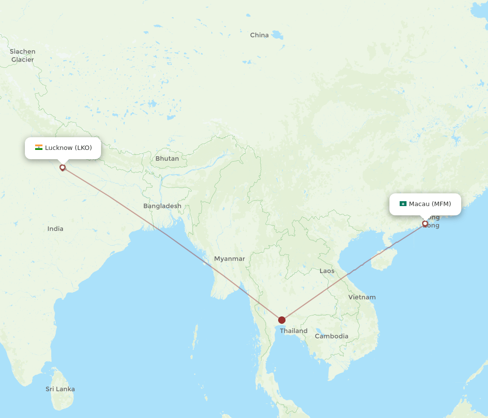 LKO-MFM flight routes