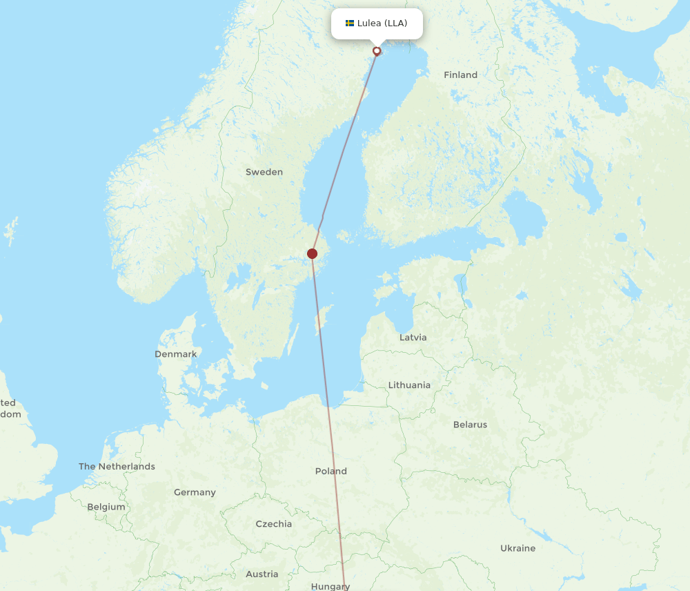LLA-BEG flight routes