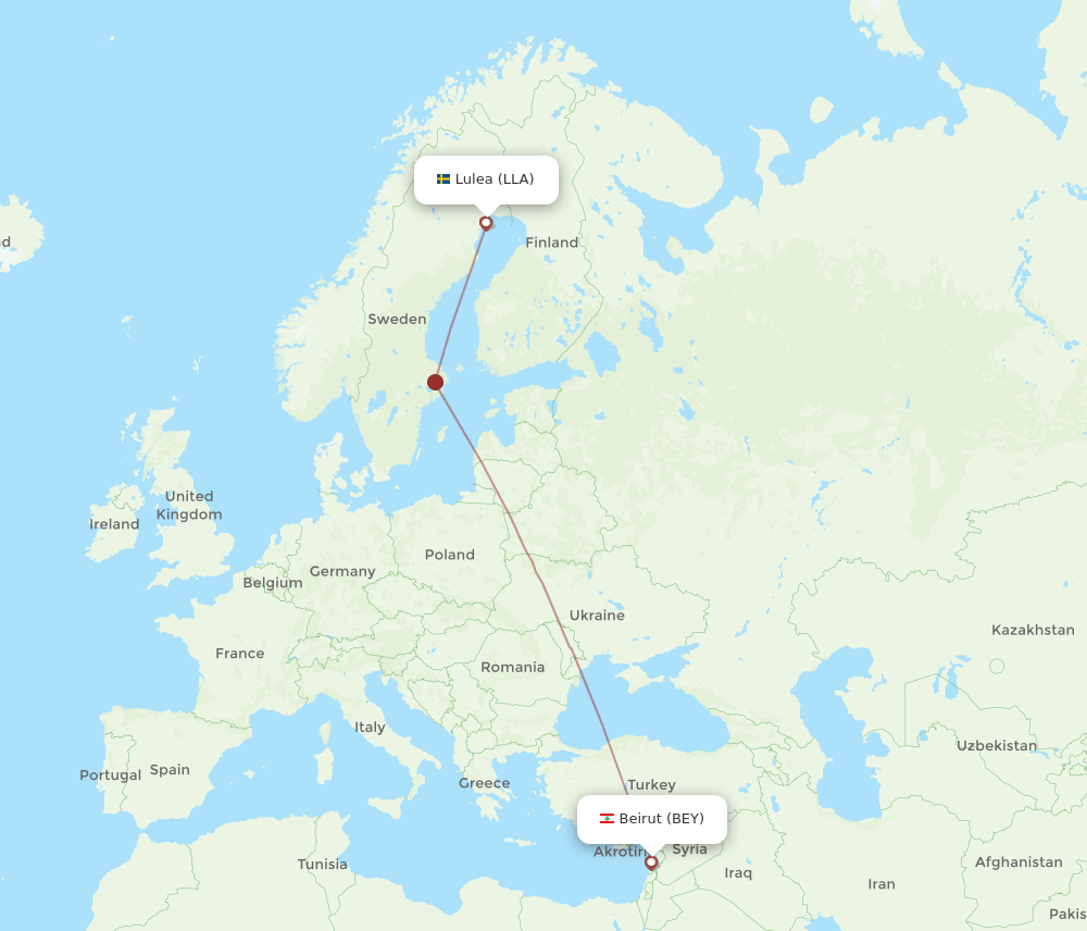 LLA-BEY flight routes