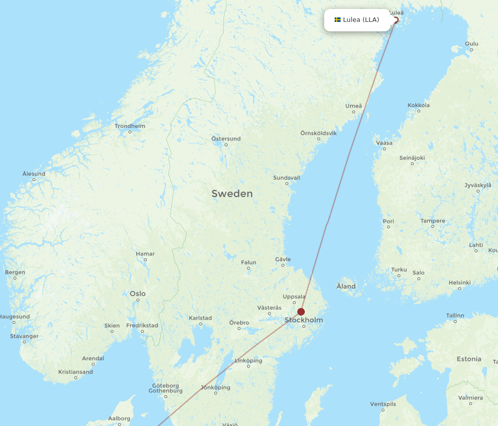 LLA-BLL flight routes