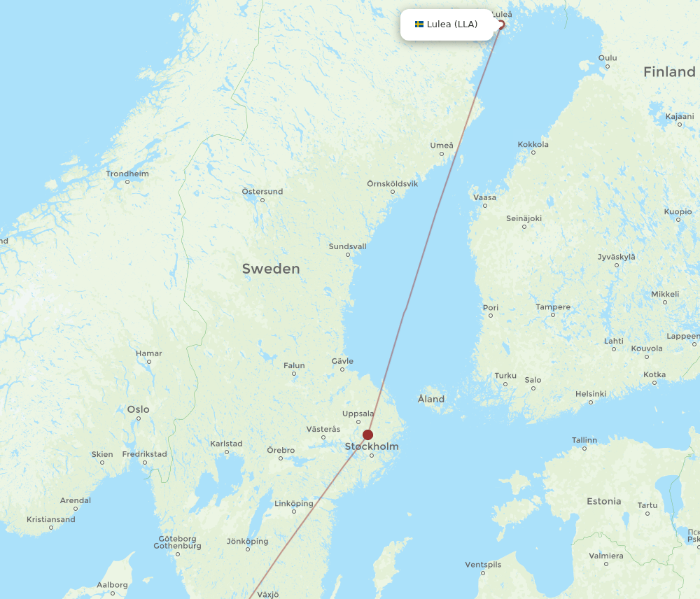 LLA-CPH flight routes