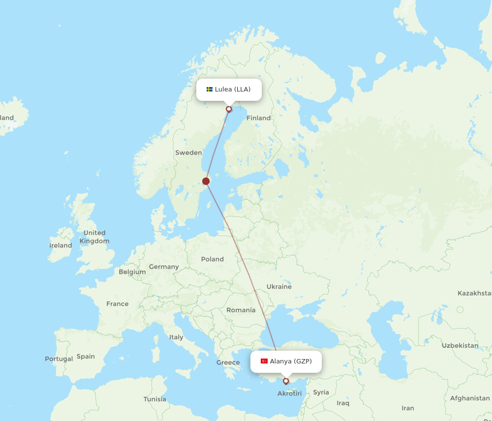 LLA-GZP flight routes
