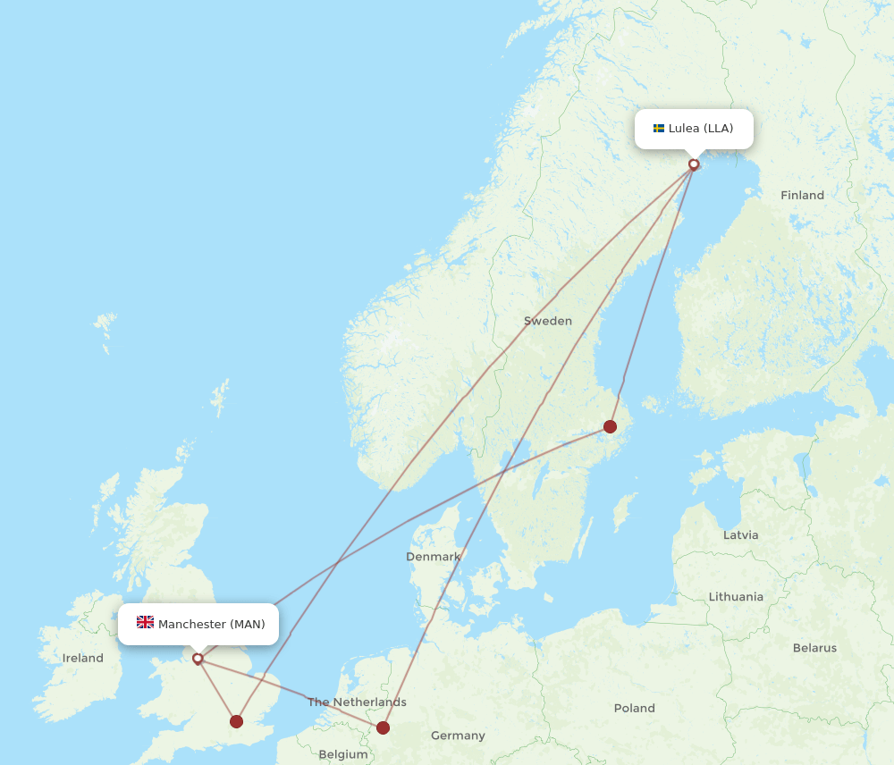 LLA-MAN flight routes