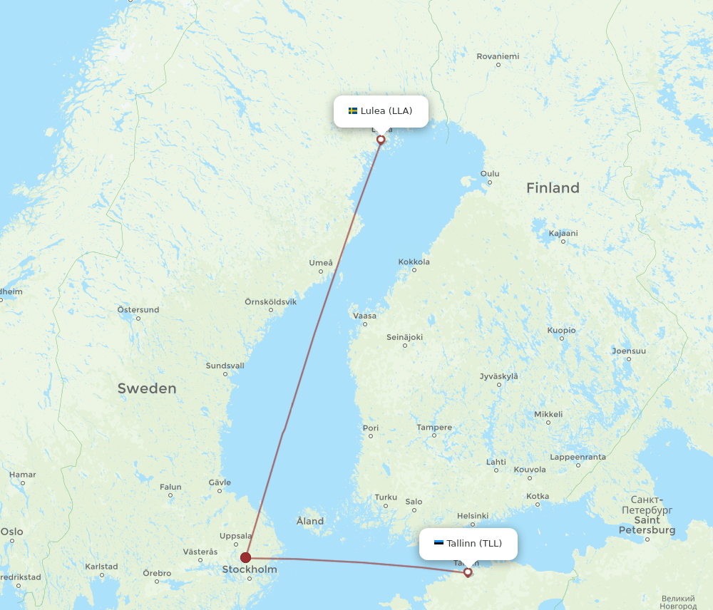 LLA to TLL flights and routes map