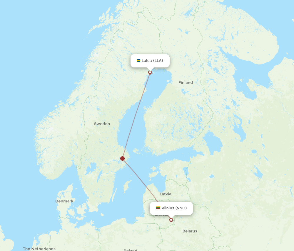 LLA-VNO flight routes