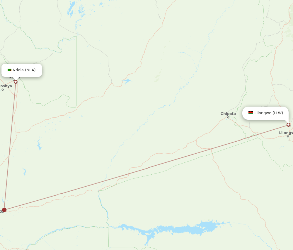 LLW-NLA flight routes
