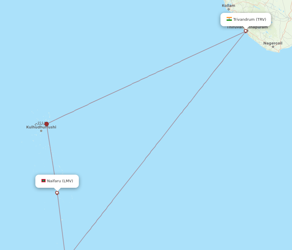 LMV-TRV flight routes