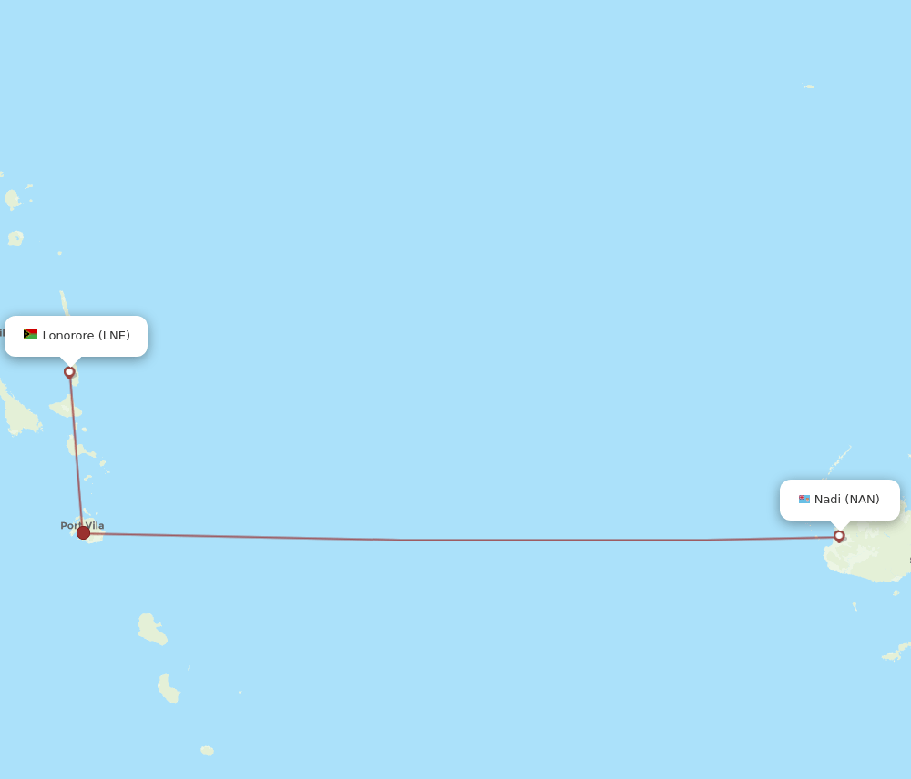 LNE-NAN flight routes