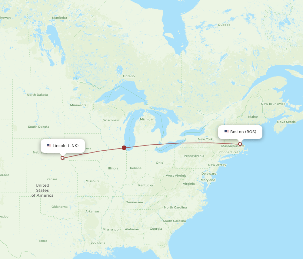 LNK-BOS flight routes