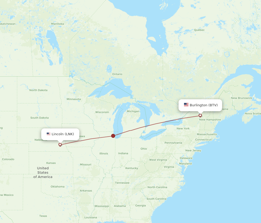 LNK-BTV flight routes