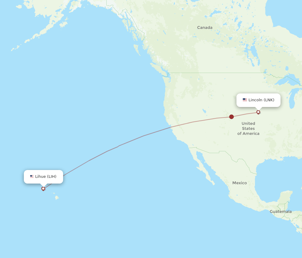 LNK-LIH flight routes