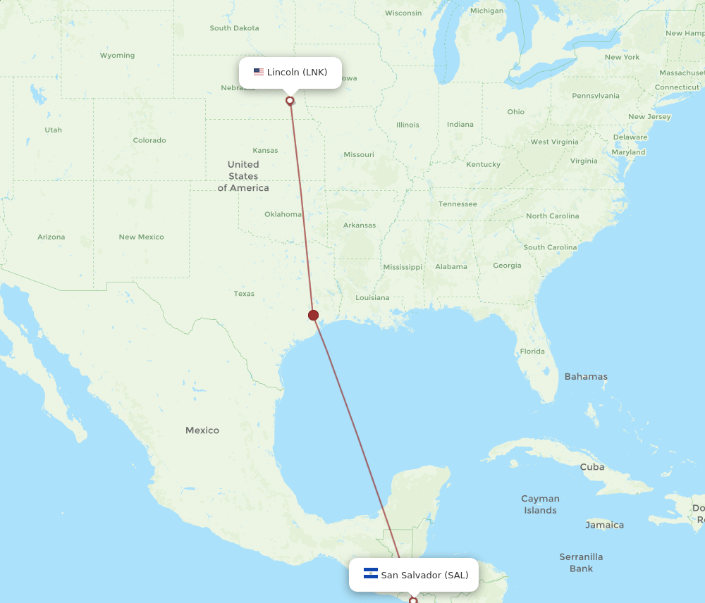 LNK-SAL flight routes
