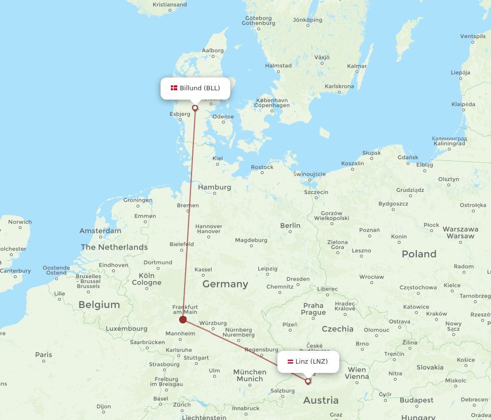 LNZ-BLL flight routes