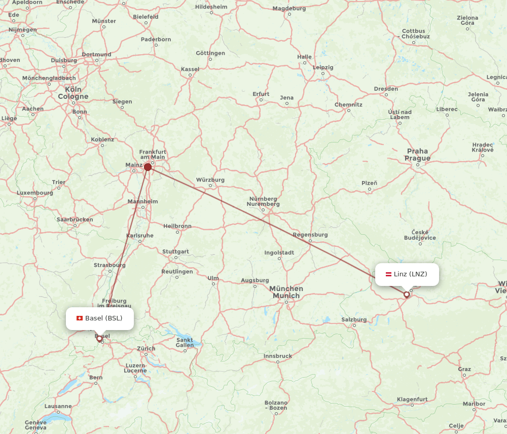 LNZ-BSL flight routes