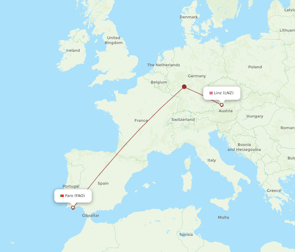 LNZ-FAO flight routes