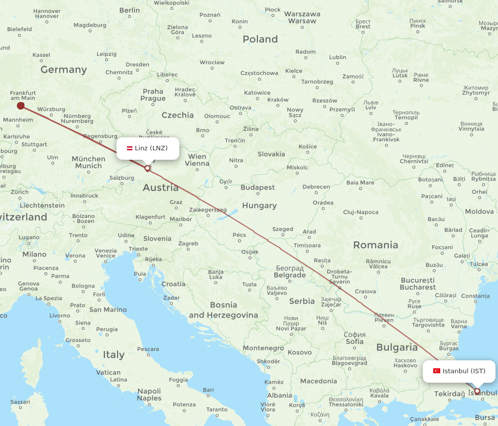 LNZ-IST flight routes