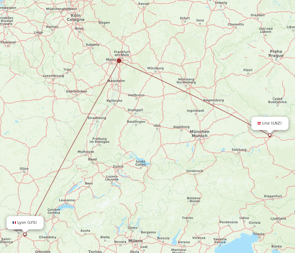 LNZ-LYS flight routes