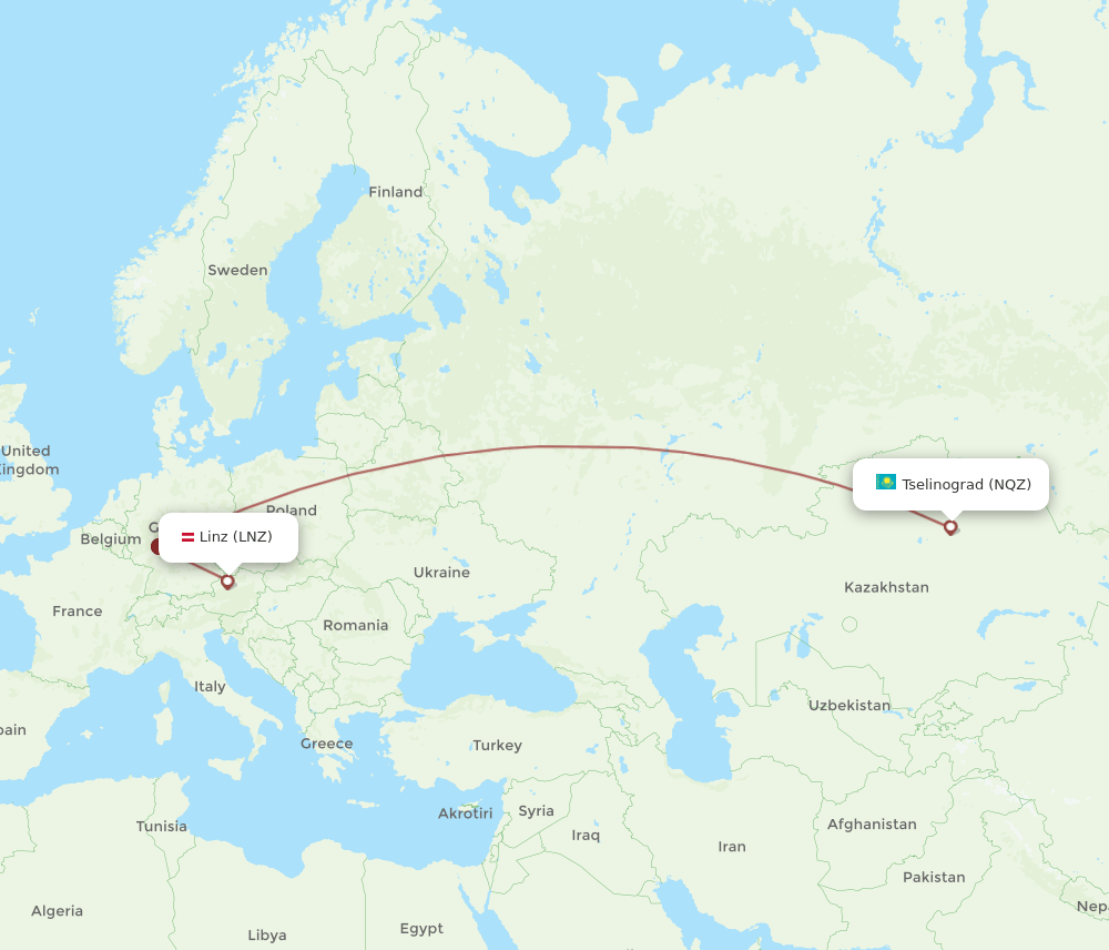 LNZ to NQZ flights and routes map
