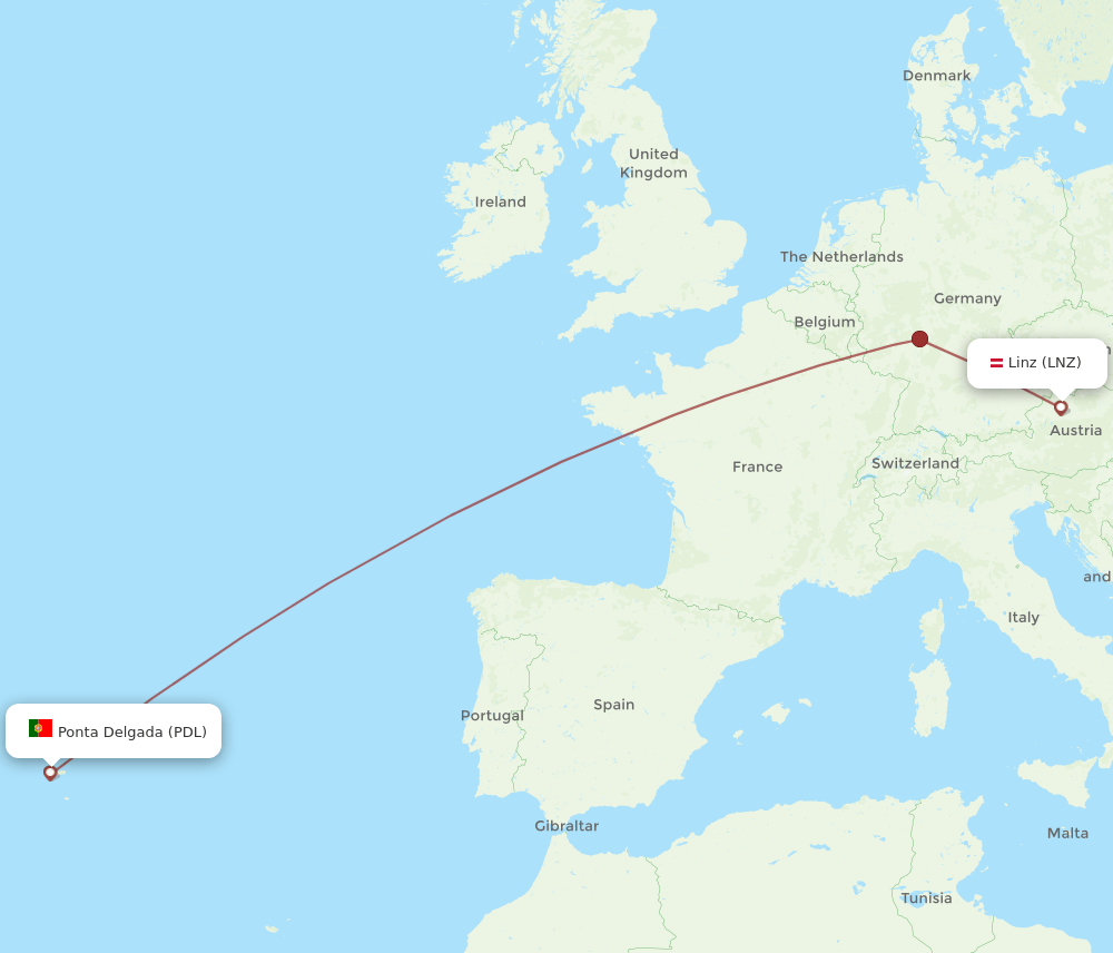 LNZ-PDL flight routes