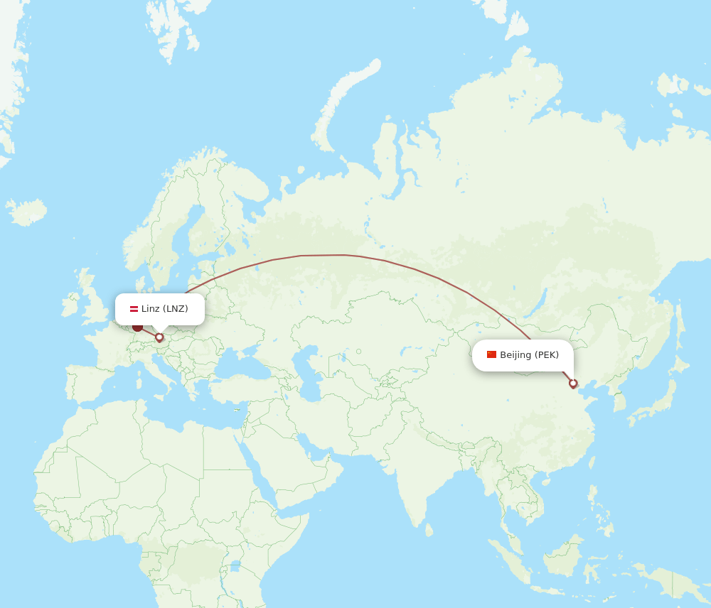 LNZ-PEK flight routes