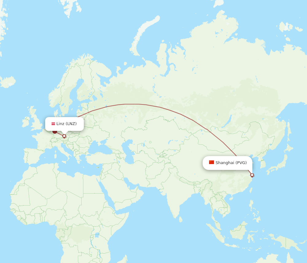 LNZ-PVG flight routes