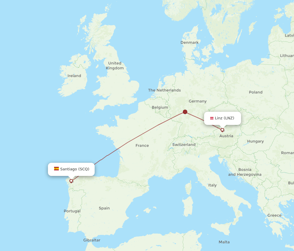 LNZ-SCQ flight routes