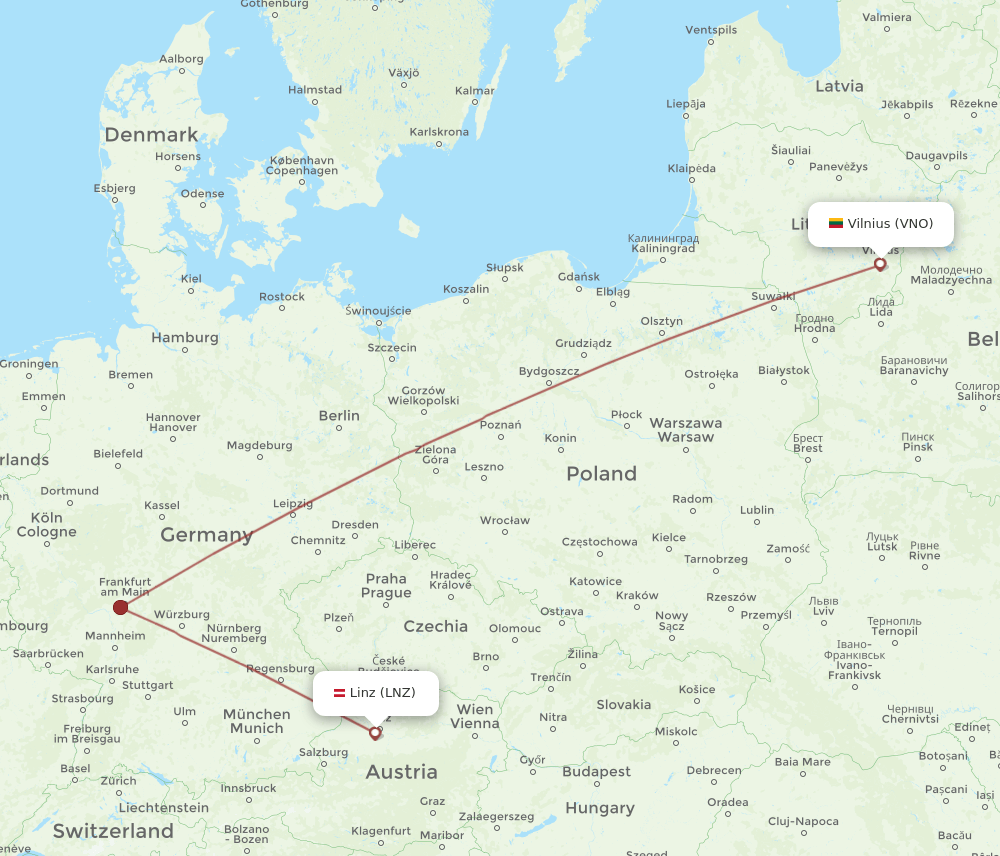 LNZ-VNO flight routes